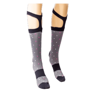 Knee High Socks With Grey Polka dots